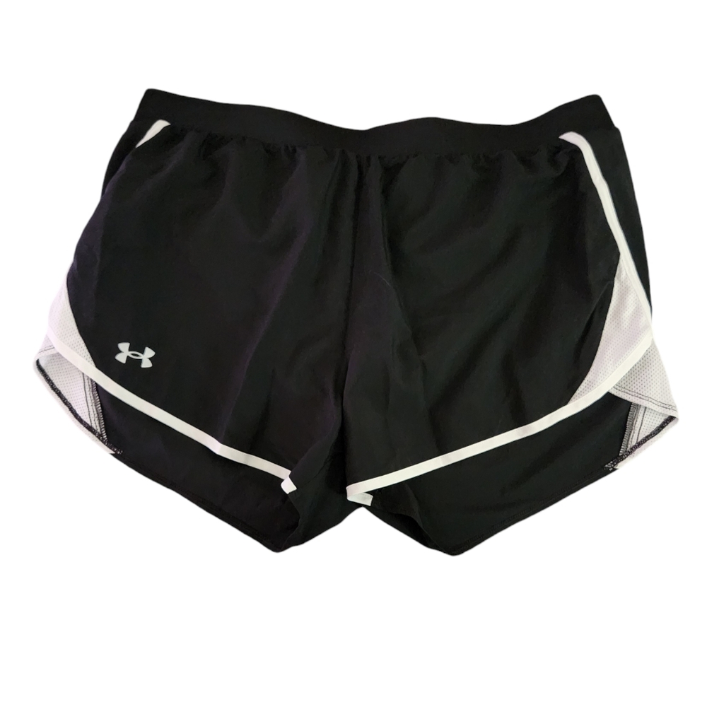 New XL Black White Under Armour Fly By 2.0 Running Athletic Shorts - Picture 2 of 10